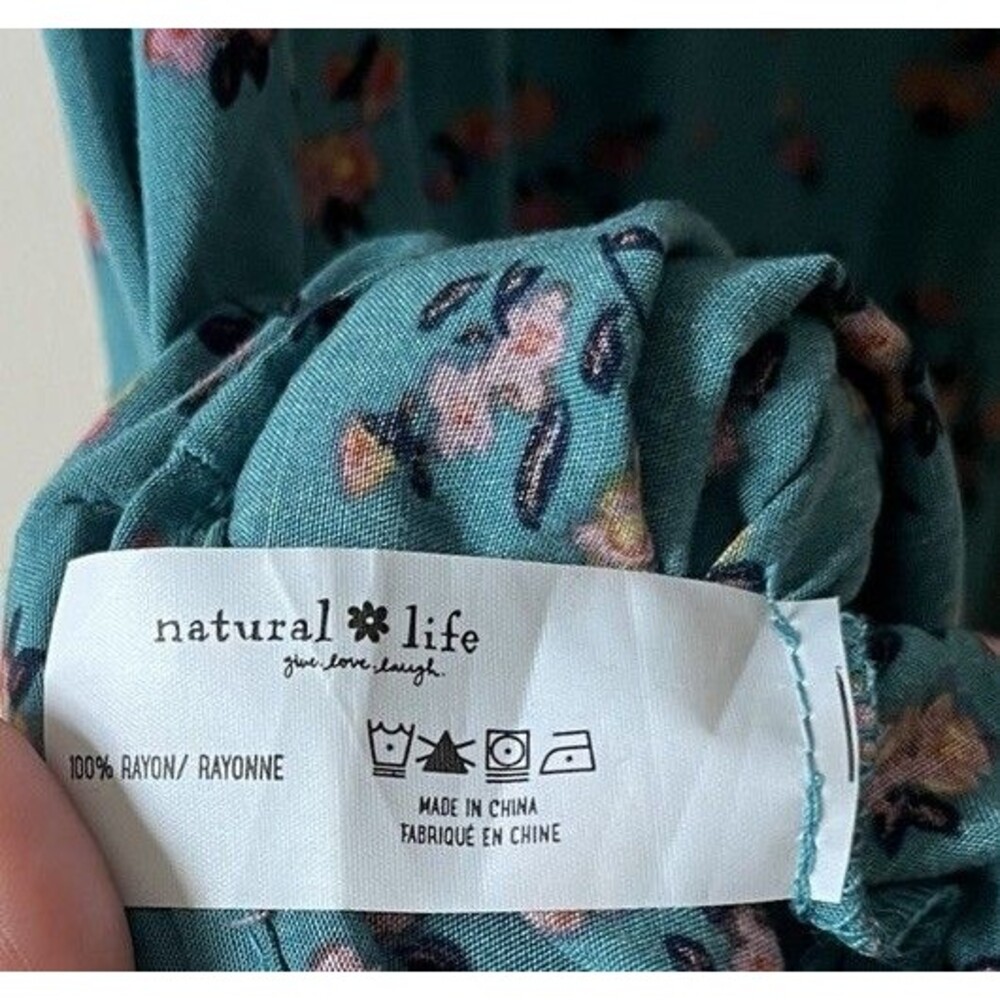 NATURAL LIFE Teal Floral Dress - Picture 8 of 9